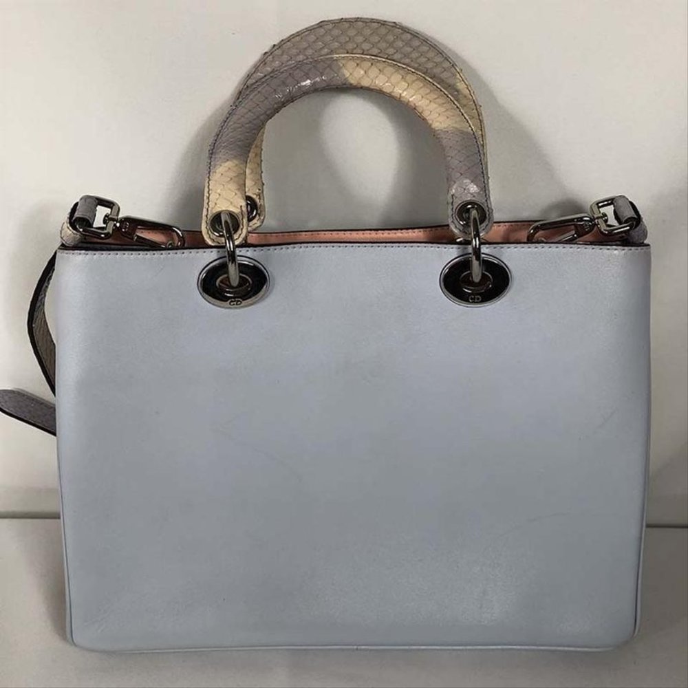 Dior Medium Diorissimo Blue Calfskin Python Multi… - image 5